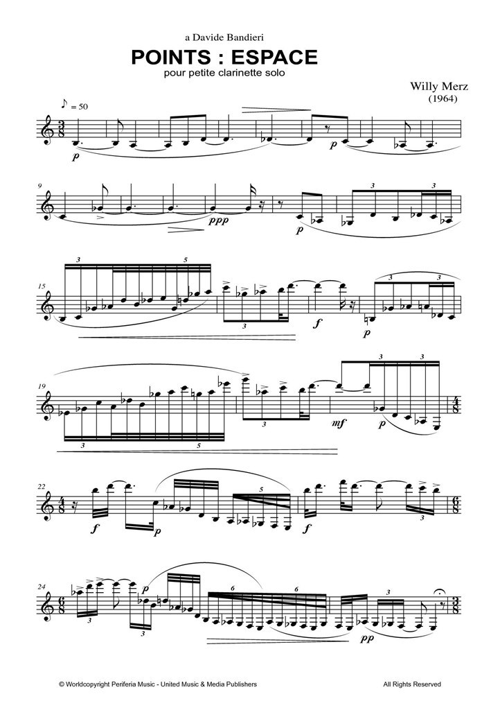 Points : Espace for Solo E-flat Clarinet
